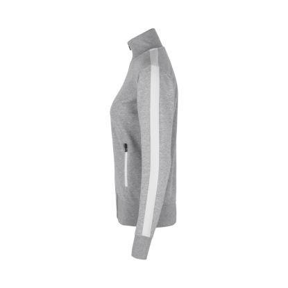 ID 0627 sweat cardigan med kontrast, dame, grå melange