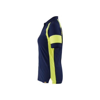 Blåkläder 3529 dame poloshirt, marineblå/hi-vis gul