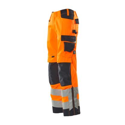 MASCOT SAFE SUPREME arbejdsbukser med knælommer, hi-vis orange/mørk marine