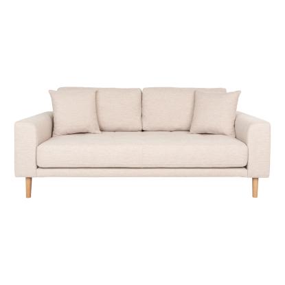 2,5 personers sofa, sand med to puder og natur træben