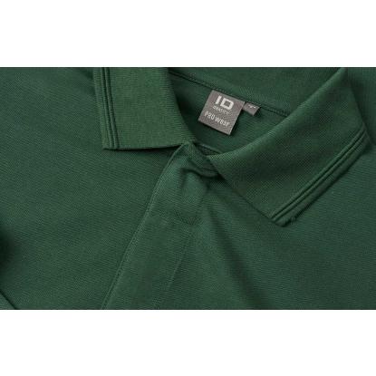 ID PRO Wear 0336 poloshirt med lange ærmer og trykknap, flaskegrøn