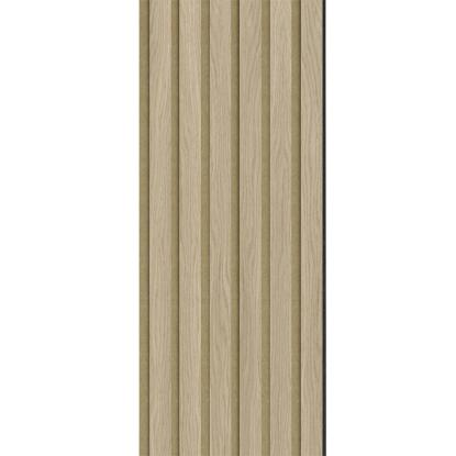 I-Wood Basic Original akustikpanel, ubehandlet natur, brun filt og sort kerne, egefiner, 17 x 300 mm 