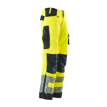 MASCOT SAFE SUPREME Kendal arbejdsbukser med knælommer, hi-vis gul/mørk marine