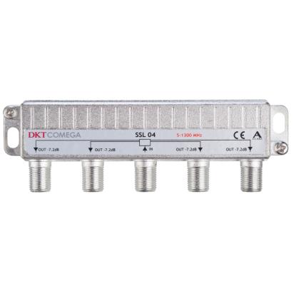 E-Line signalfordeler, 4-vejs, F/F-konnektor, metal