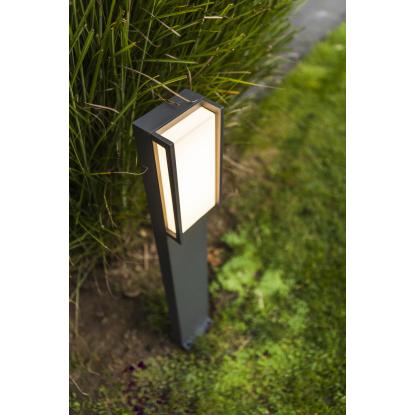 LUTEC QUBO udendørs LED bedlampe, 1 lyskilde, H75 cm, IP54, mørk grå