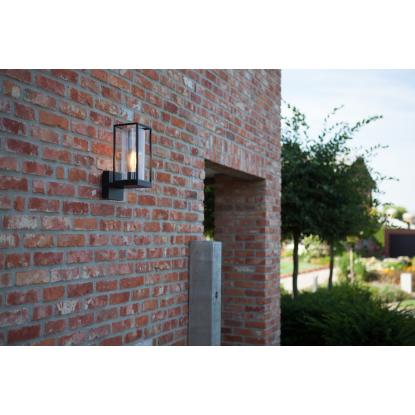 LUTEC FLAIR udendørs væglampe, H31,3 cm, E27, IP44, sort