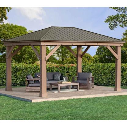 Westmann Devon pavillon, cedertræ/aluminium, 315 x 490 x 371 cm - 17,81 m²