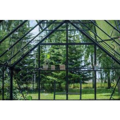 Halls Icon 8 drivhus 8,1 m², sort, 3 mm hærdet glas