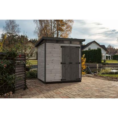 Upyard Strongbox redskabsrum L, grå/sort - 2,95 m²
