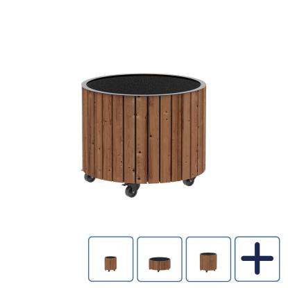 PLUS Circle plantekasse, ThermoWood®, gyldenbrun/fyr