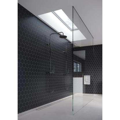 Fibo Colour vådrumspanel med hexagon fliselook, 10 x 600 x 2400 mm, black silk