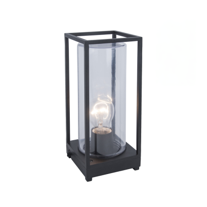 LUTEC FLAIR udendørs bordlampe, H27,2 cm, E27, IP44, sort