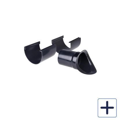 Plastmo justerbart tudstykke, PVC, sort