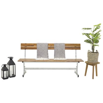 Venture Design Lie bænk, natur/sølv, 90 x 180 x 57 cm