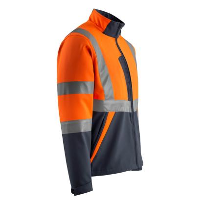 MASCOT SAFE LIGHT Kiama softshell jakke, hi-vis orange/mørk marine