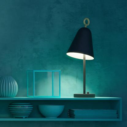 Herstal Bella bordlampe, Ø20 cm, E14, mat sort