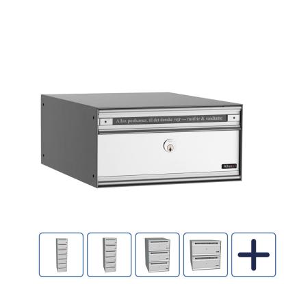 Allux PC1 systempostkasse uden lås med alulåge, aluminium