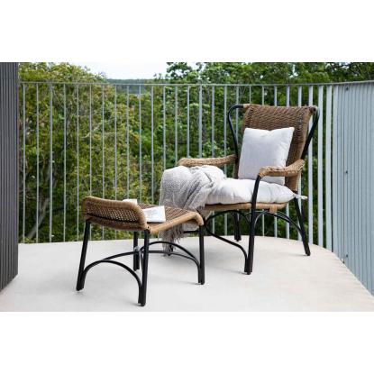 Venture Design Loreto loungestol med skammel, sort/brun