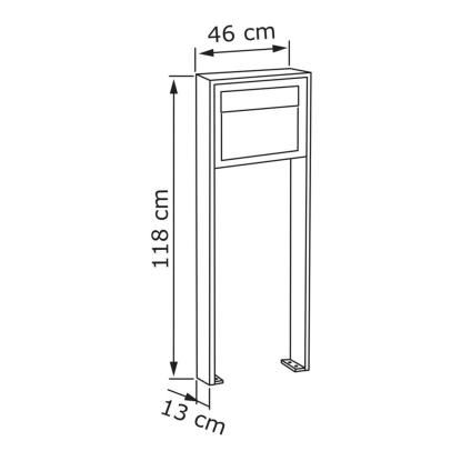 Bravios Elegance Exclusive postkasse med stander med lås, sort