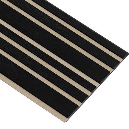 I-Wood Basic Mixed akustikpanel, sortmalet, beige filt og sort kerne, egefiner, 17 x 300 mm 