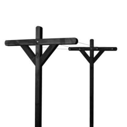 HORTUS tørrestativ med 20 meter wire, trykimprægneret træ, 270 cm, sort