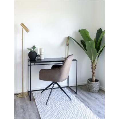 Skrivebord med sort ramme og sort bordplade 100x45x75 cm