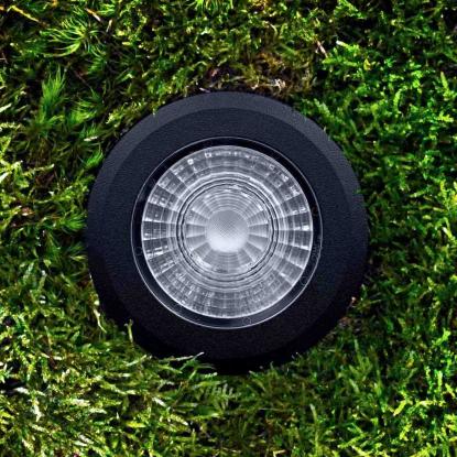 LightsOn Castor nedgravningsspot, sort, IP67, Ø9 cm