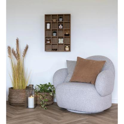 Loungestol med drejefunktion, bouclé, lysegrå
