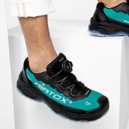 Airtox TX33 S3 sikkerhedssko med wireluk, ESD, sort/grøn
