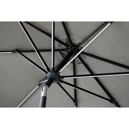 Venture Design Sabal parasol med LED, grå, Ø270 cm