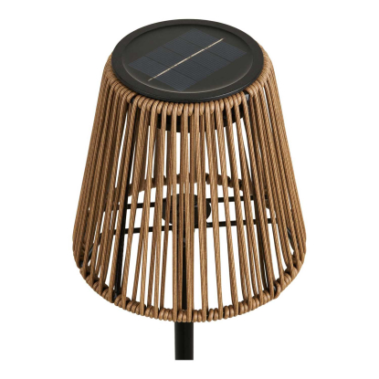 Salford LED lampe med solcelle, genopladelig, polyrattan, H30,5 cm, brun/sort