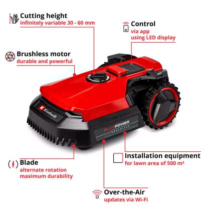Einhell FREELEXO 500 robotplæneklipper med 3,0 Ah batteri og ladestation