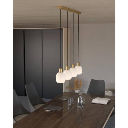 EGLO MANZANARES langbordspendel, L97 cm, 4 x E27, børstet messing