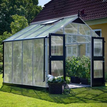 Juliana Premium drivhus 8,8 m², alu/sort, 10 mm poly