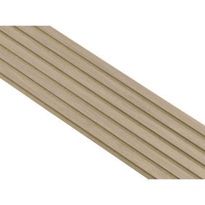 I-Wood Medio+ Original akustikpanel, hvid olieret, brun filt og lys kerne, egefiner, 16 x 300 mm