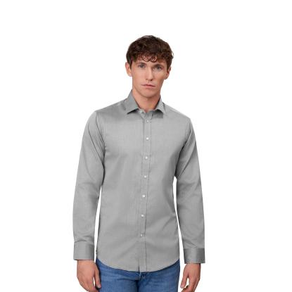 Seven Seas SS30 Fine Twill skjorte, slim, silver grey