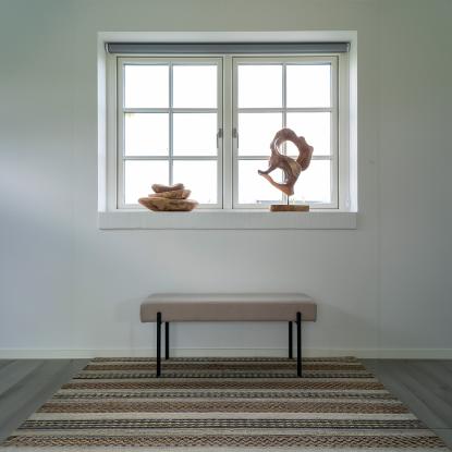 Tæppe, håndvævet, natur/grå, 160x230 cm