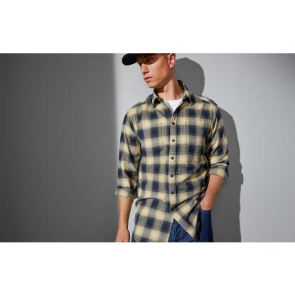 Seven Seas S64 Flannel skjorte, unisex, sand