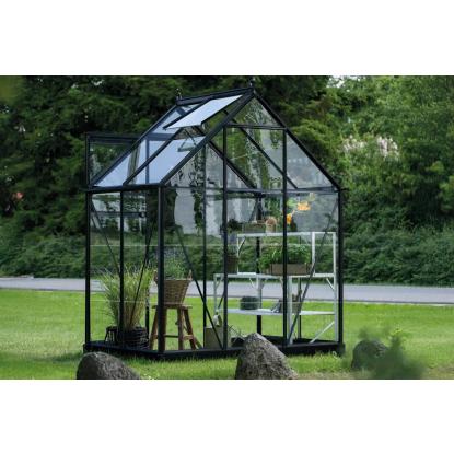Halls Icon 6 drivhus 2,5 m², sort, 3 mm glas