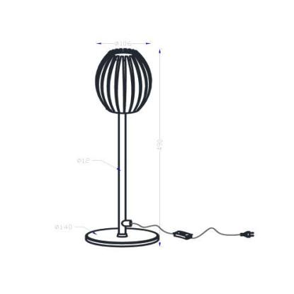 Herstal Tentacle 50 bordlampe, Ø10 cm, H50 cm, G9, sort/røgfarvet