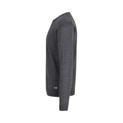 Seven Seas S650 The knit pullover med rund hals, mørk grå melange