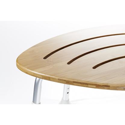 Nortiq Assistent badeskammel med justerbar højde, aluminium/bambus