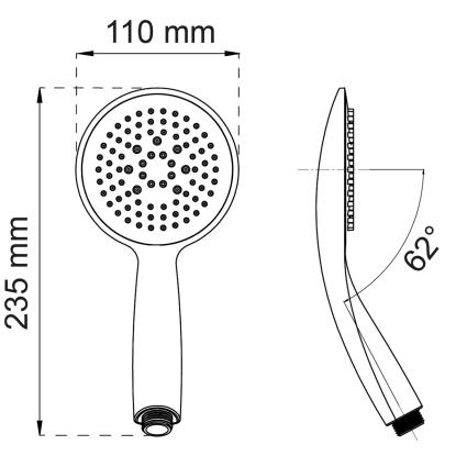 Habo Dahlia håndbruser, 1-spray, krom