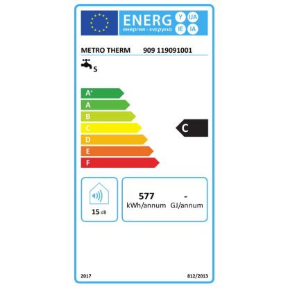 METRO THERM 35 el-vandvarmer, rør op, type 909, 1,5kW -  33 liter