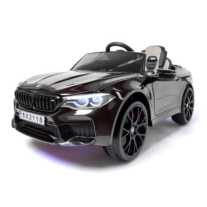 BMW M5 elbil med driftfunktion til børn, 2 x 24V, sort
