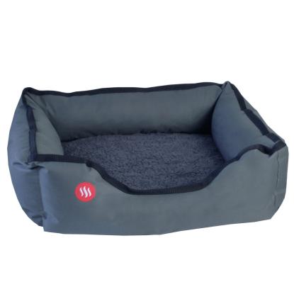 Glovii hunde- og katteseng med varme, vaskbar, GPETH, 20W, 60 x 50 cm, grå