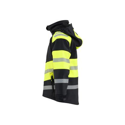 Blåkläder 5211 softshell-jakke til børn, sort/hi-vis gul