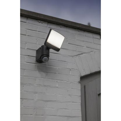 LUTEC SUNSHINE LED væglampe med solceller og sensor, H24,5 cm, 7,5W, IP54, mørk grå