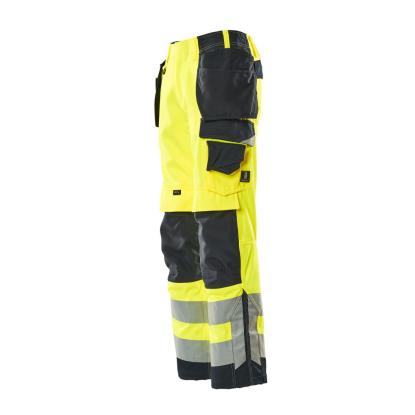 MASCOT SAFE SUPREME Wigan arbejdsbukser med hængelommer, hi-vis gul/mørk marine