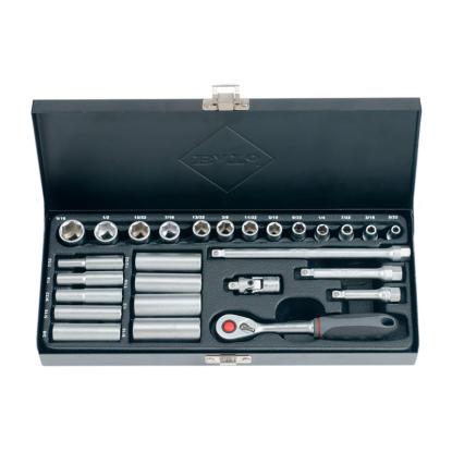 BATO TOMMER topnøglesæt, 1/4", 6-kantet, 5/32"-9/16" og 1/4"-9/16" - 27 dele